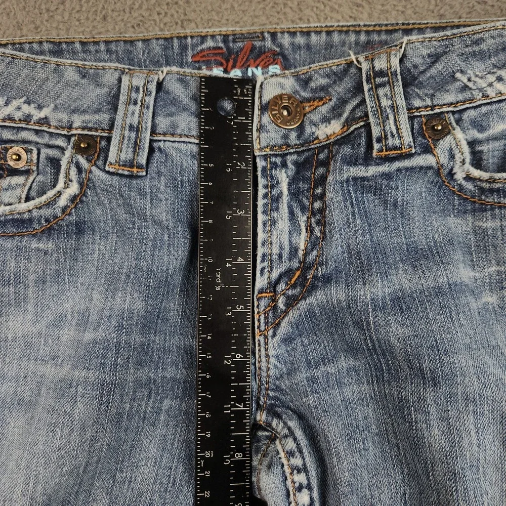 Vintage Silver Jean Co Jeans Womens 12/14 W32 Low Rise Hip Hug Bootcut Flare Y2K